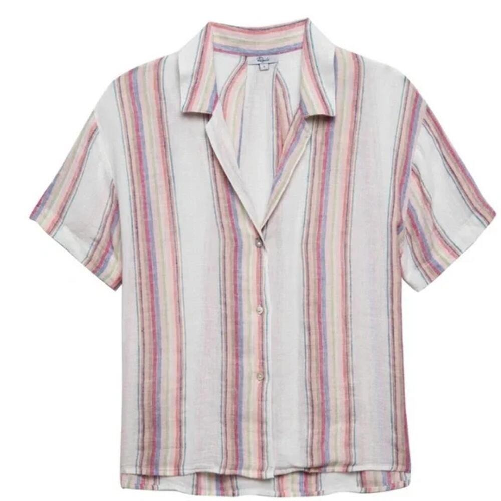 RAILS Zuma Women's Top Sz S Metallic Havana Stripe‎ V-Neck S/S $228 Retail